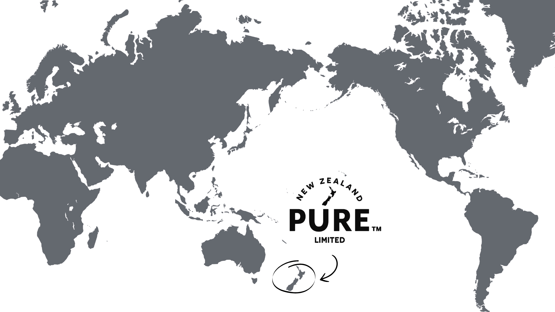 New Zealand Pure logo new World map 3